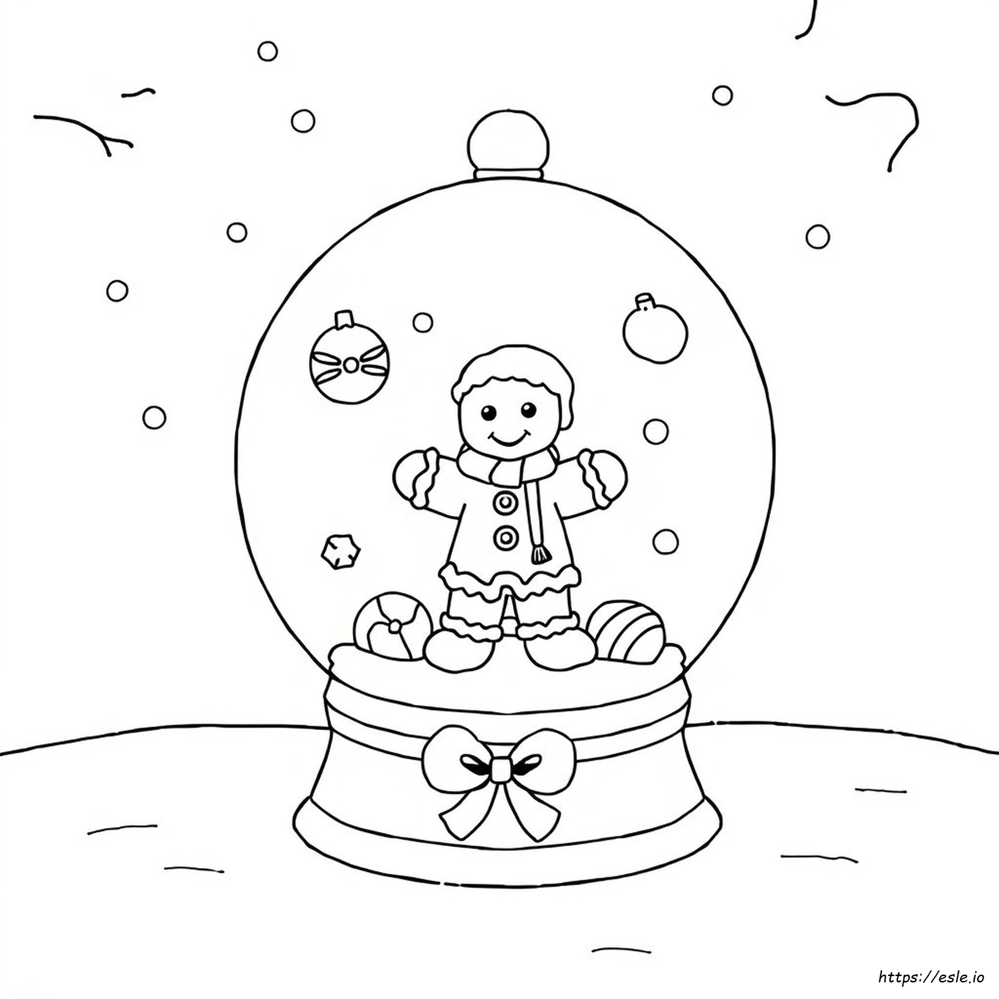 Christmas Coloring Pages With Snow Globe And Gingerbread Man Hd