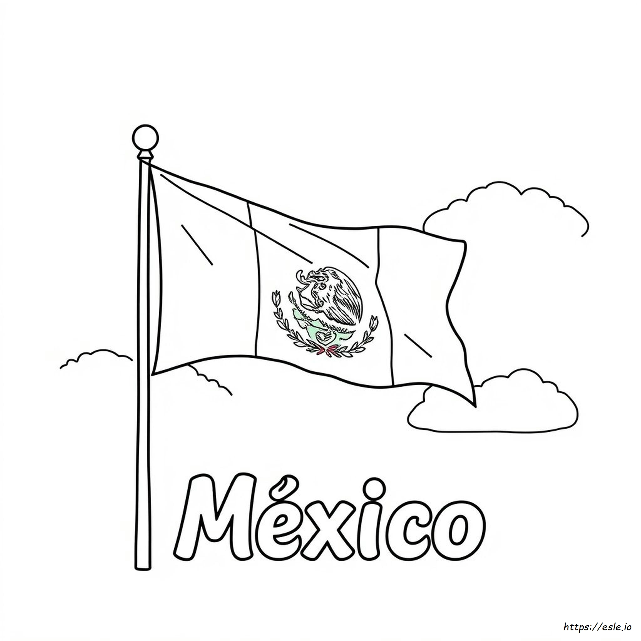 Mexico Flag Coloring Page Pdf