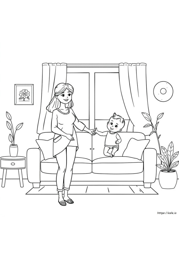 Coloriage Maman