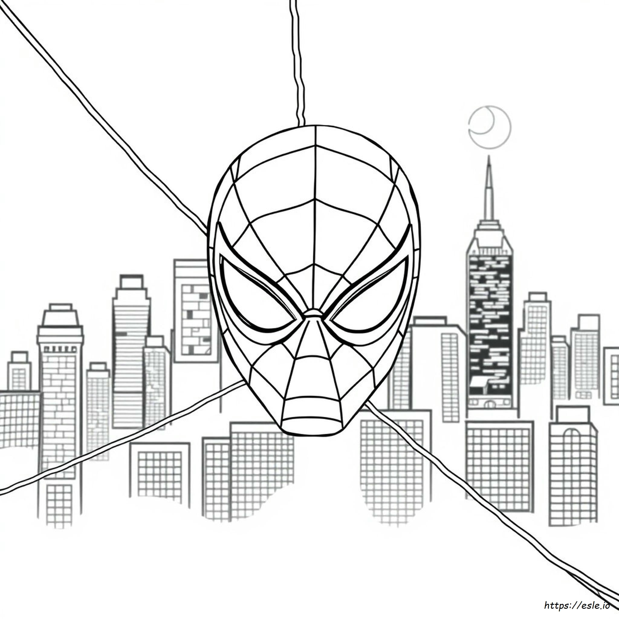 Spiderman Mask Coloring Page