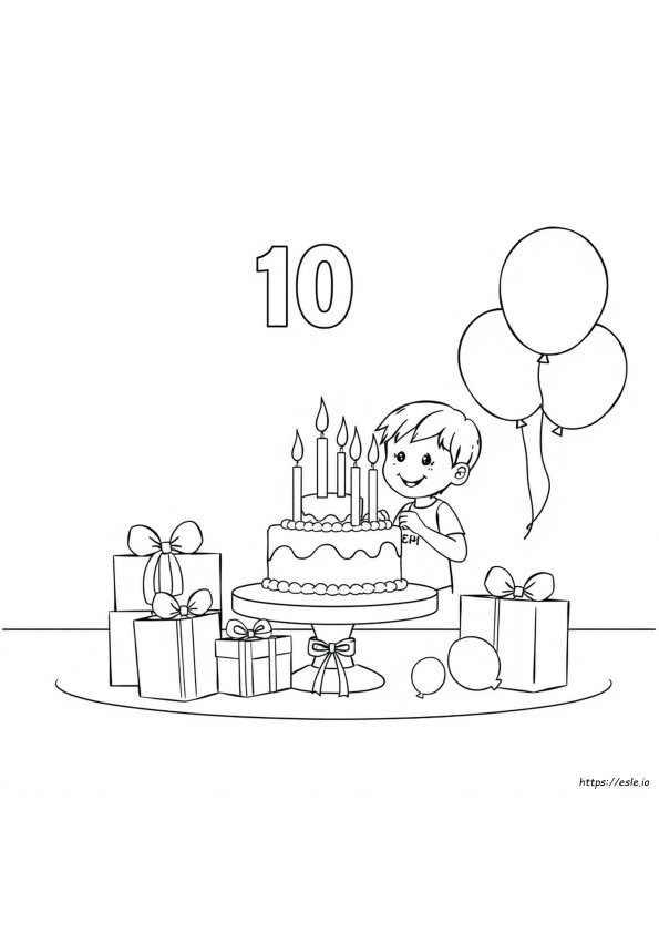 Pagine Da Colorare 10° Compleanno