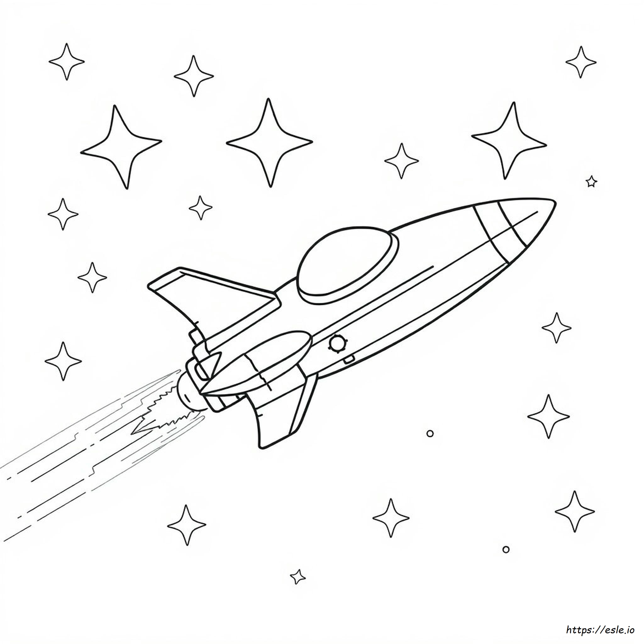 Spaceship Colouring Page