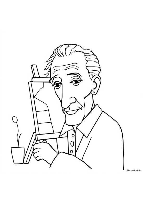 パブロ・ピカソ 塗り絵 ぬりえ 無料 ポートレート