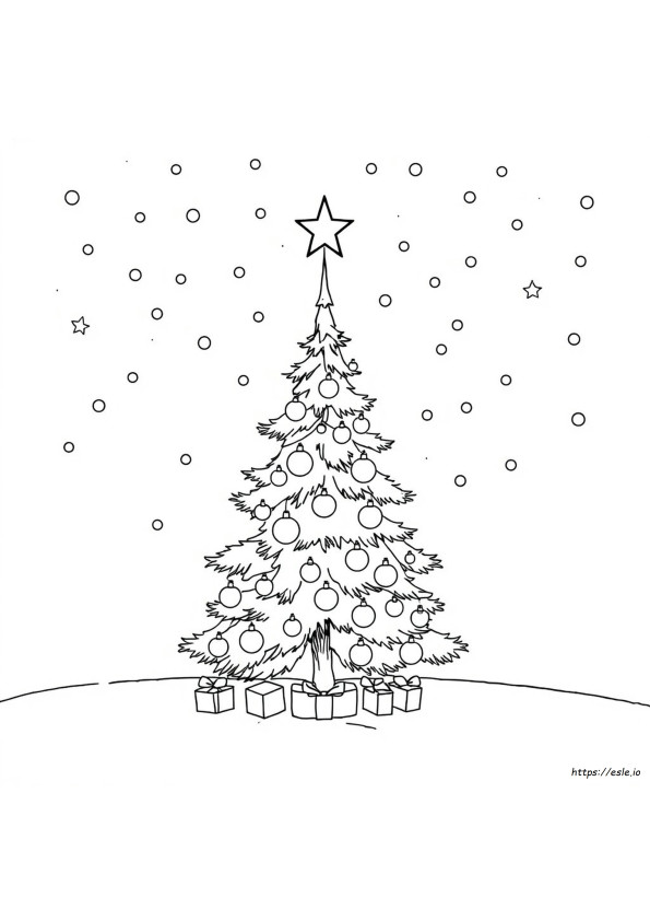 Gambar Mewarnai Pohon Natal Gratis