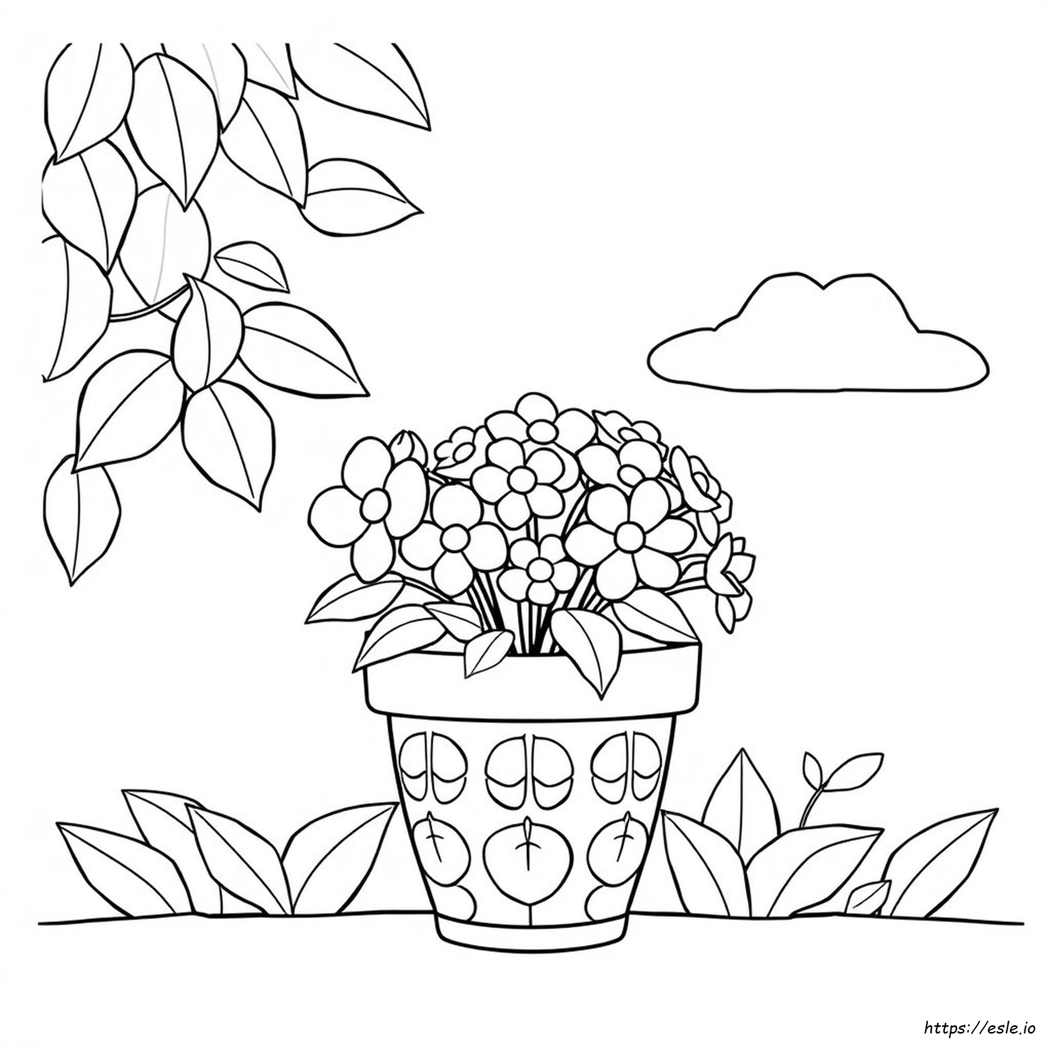 Free Printable Flower Pot Coloring Page