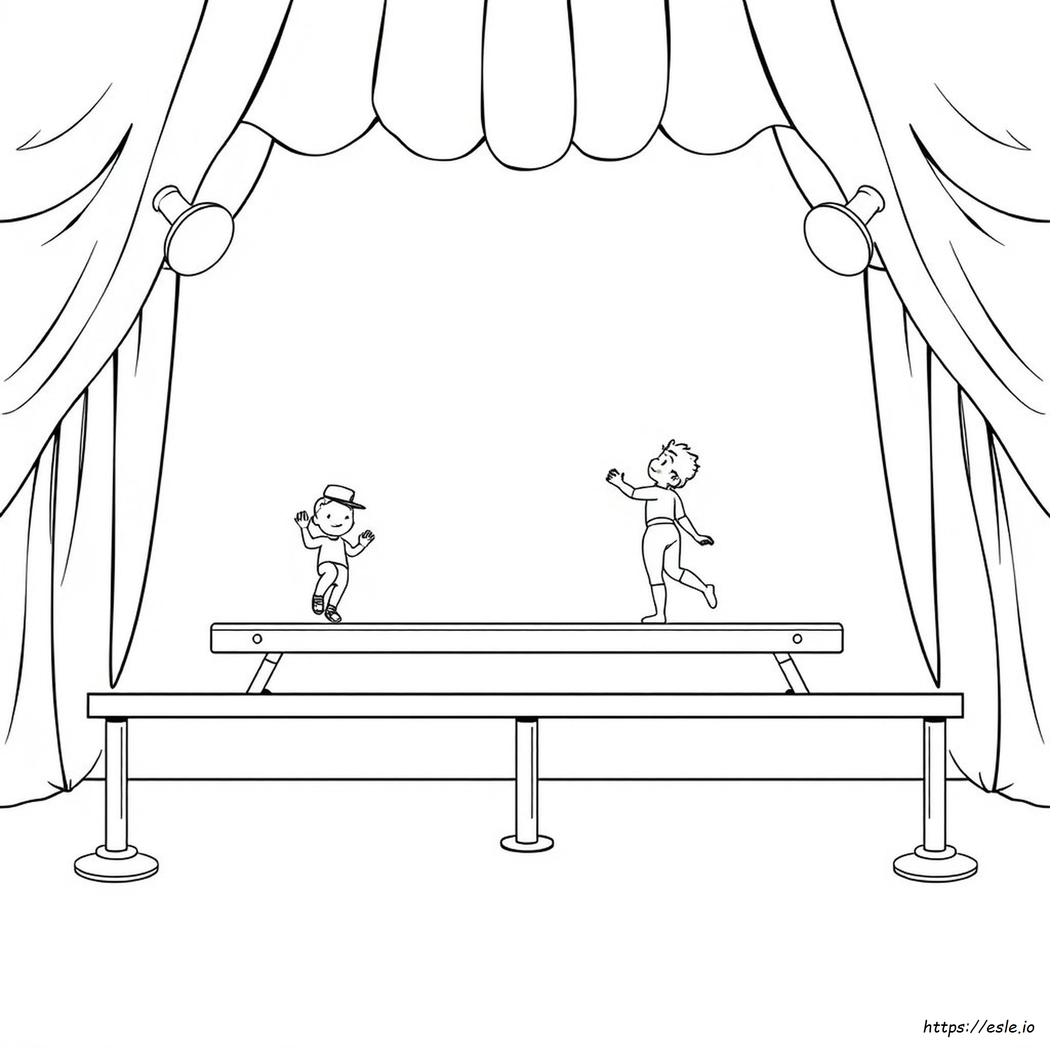 Balance Beam Coloring Page