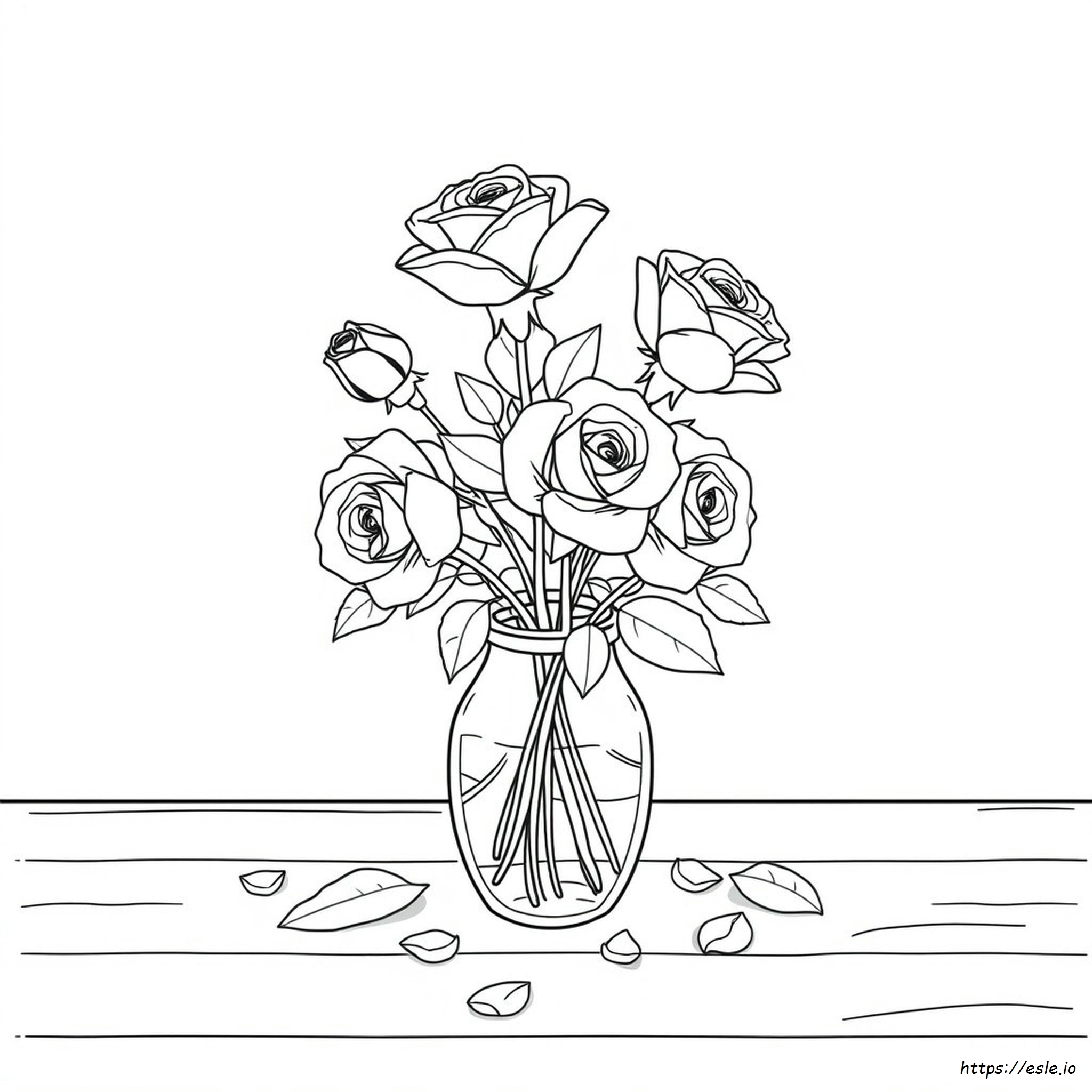 Cute Rose Flower Coloring Pages