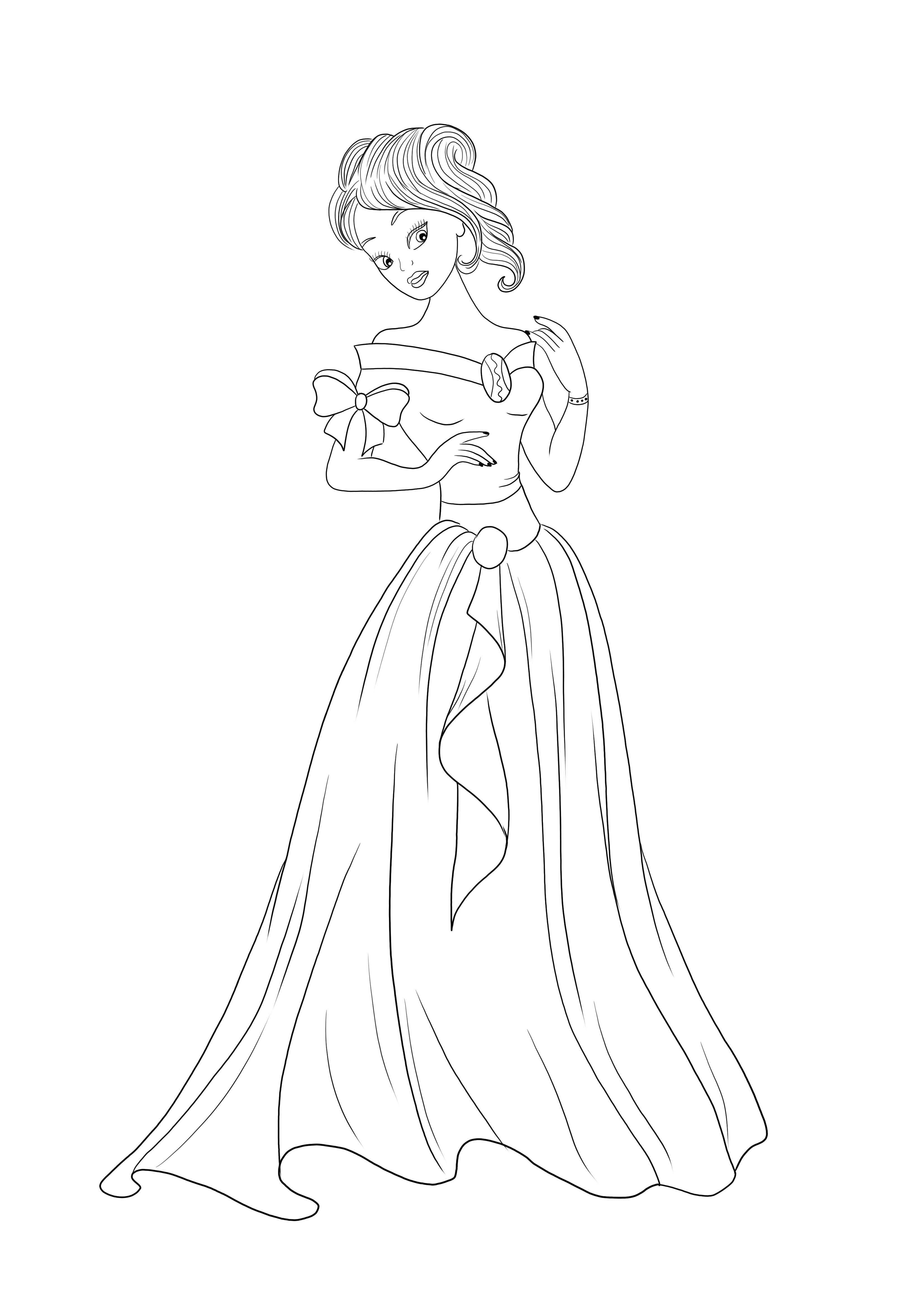 Our Beautiful Princess coloring sheet is ready to be printed for free and colored
