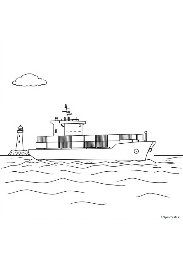 Container Ship Coloring Pages