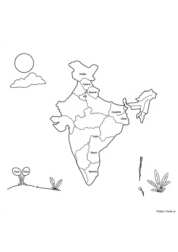 Kleurplaten Van De Kaart Van India