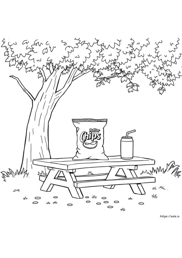 Bag Of Chips Coloring Page