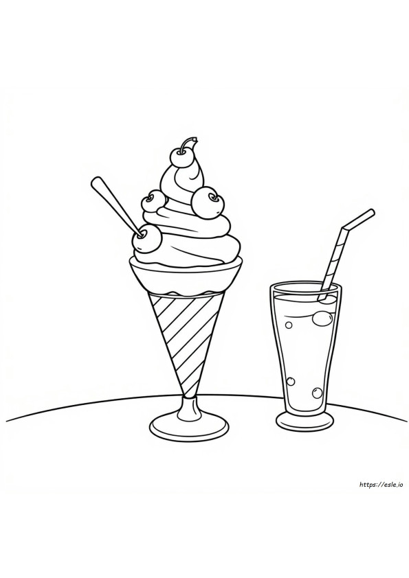 Ice Cream Sundae Coloring Sheet