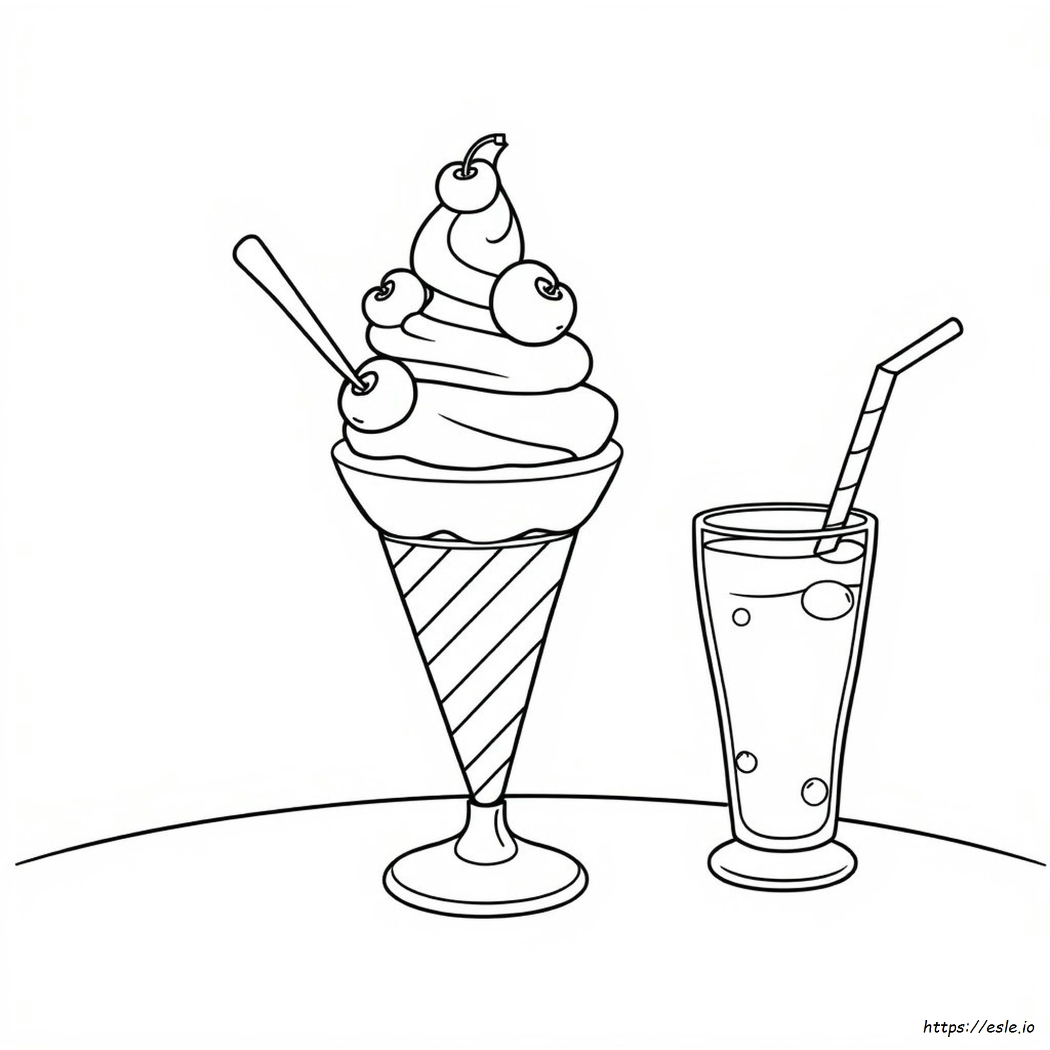 Ice Cream Sundae Coloring Sheet