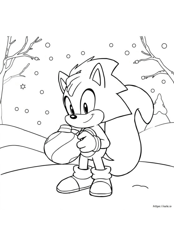 Sonic Christmas Coloring Pages