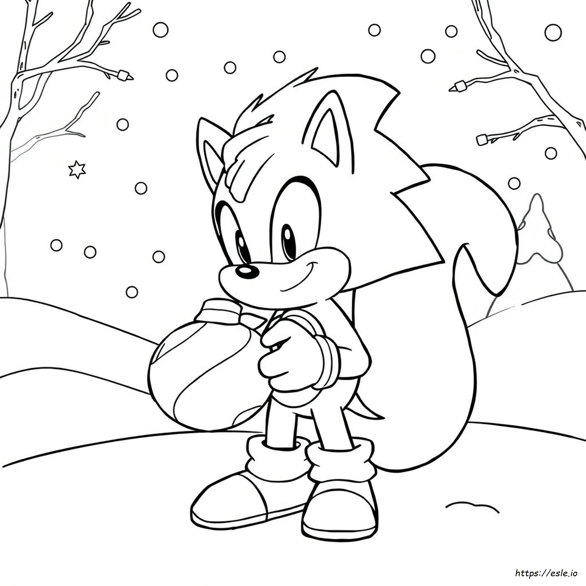 Coloriages Sonic Noël