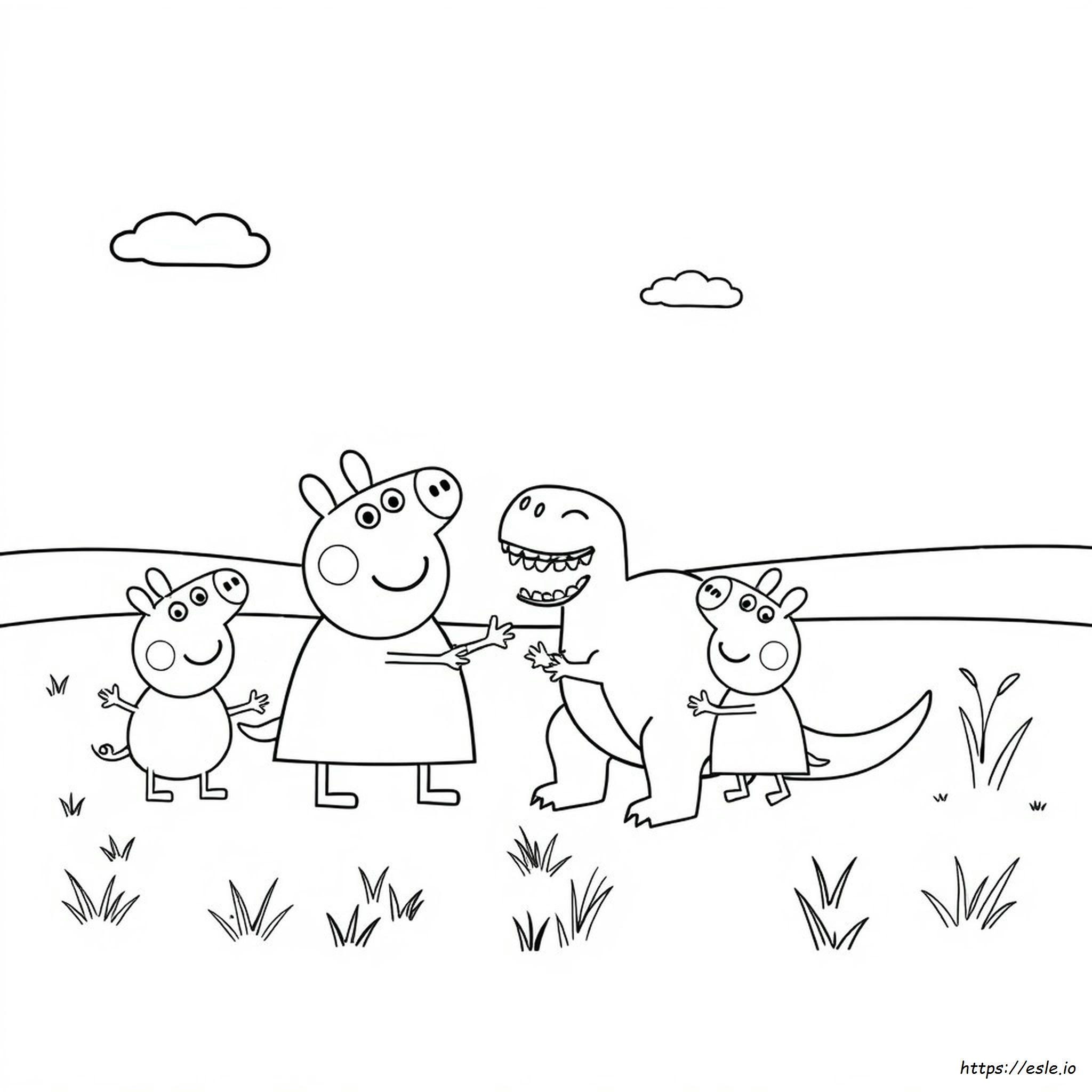 Peppa Pig E Dinossauros - Desenhos Para Colorir