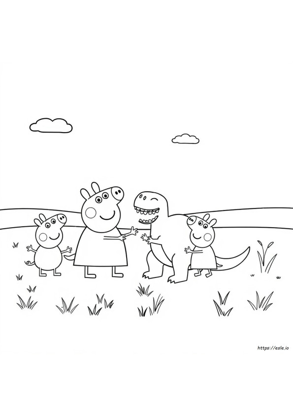 Peppa Pig Dinosaur Coloring Pages