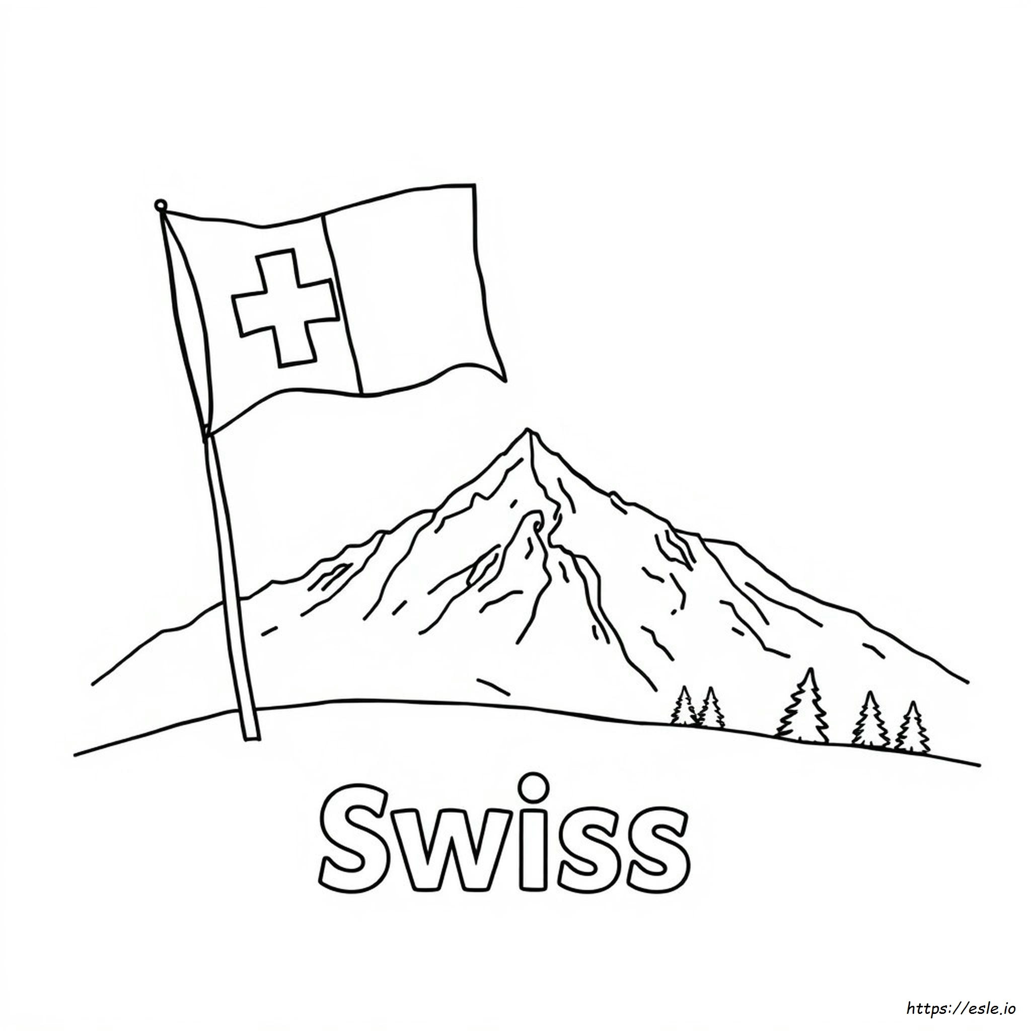 Schweiz Flagge Ausmalbilder