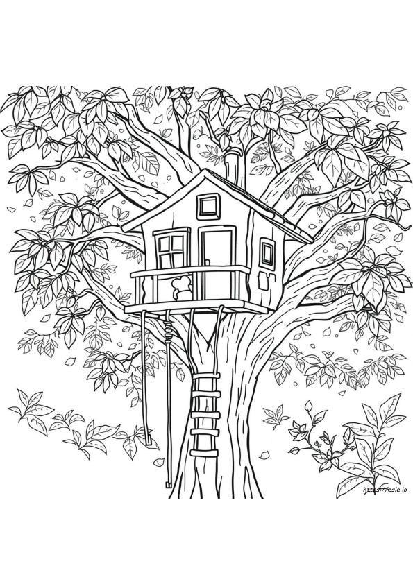 Casa Sull'albero Da Colorare