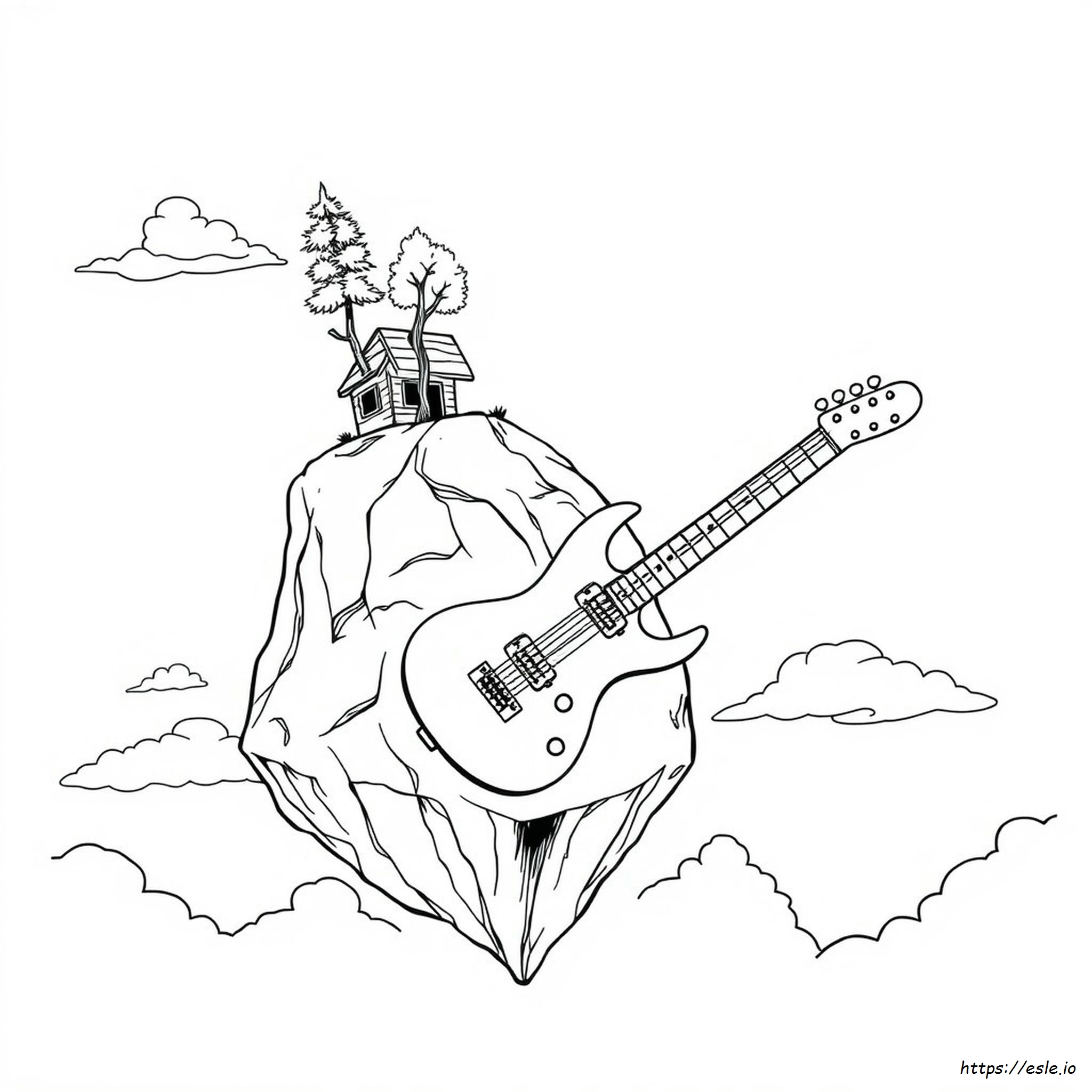 Rock Guitar Coloring Page