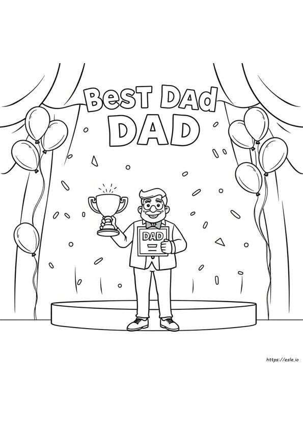 Pagina Da Colorare 'Premio Miglior Papà'