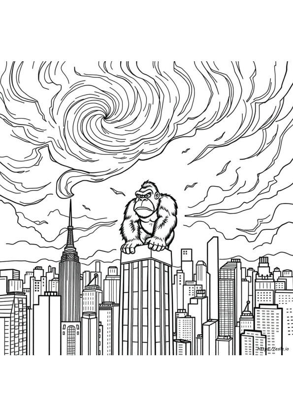King Kong Gorila Gambar Mewarnai