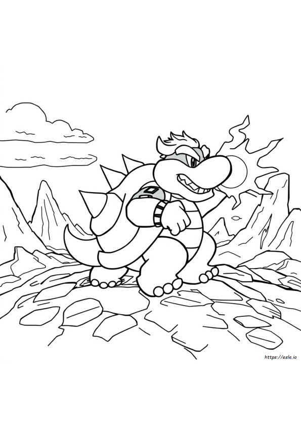 Kağıttan Bowser Jr. Boyama Sayfaları