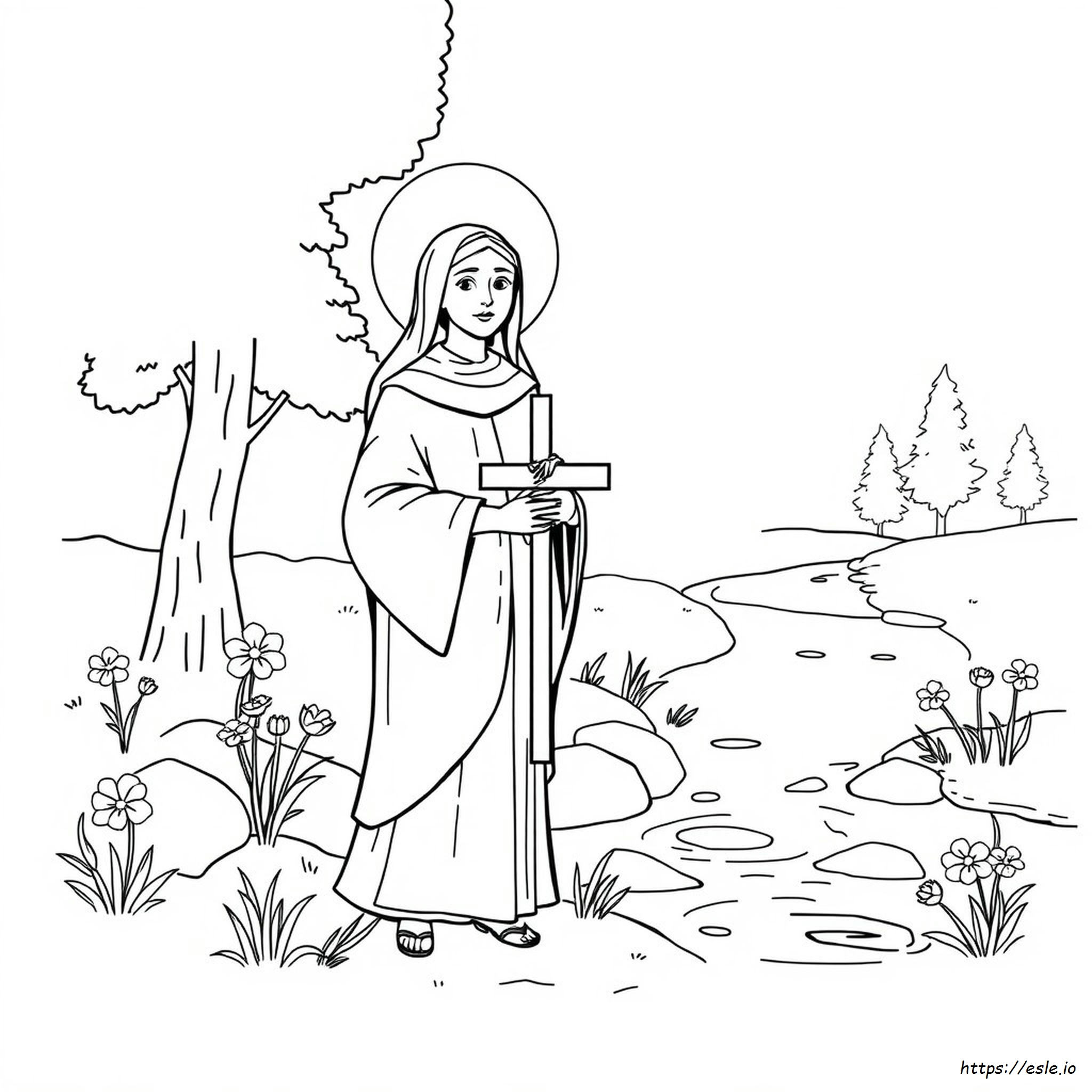 San Kateri Para Colorear