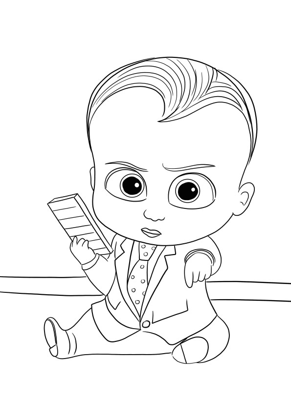 Baby Boss is finger-pointing and free to download for kids to color