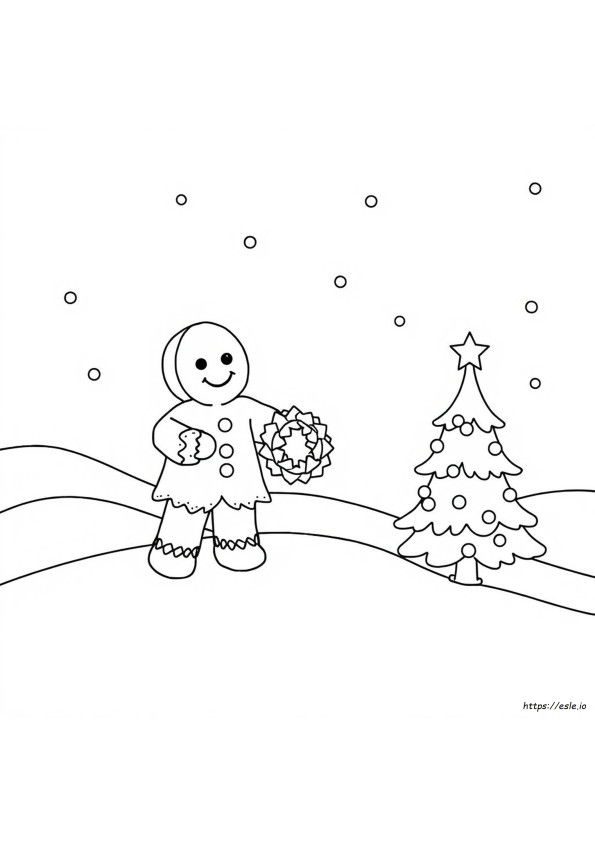 Páginas Para Colorear De Hombre De Jengibre De Navidad
