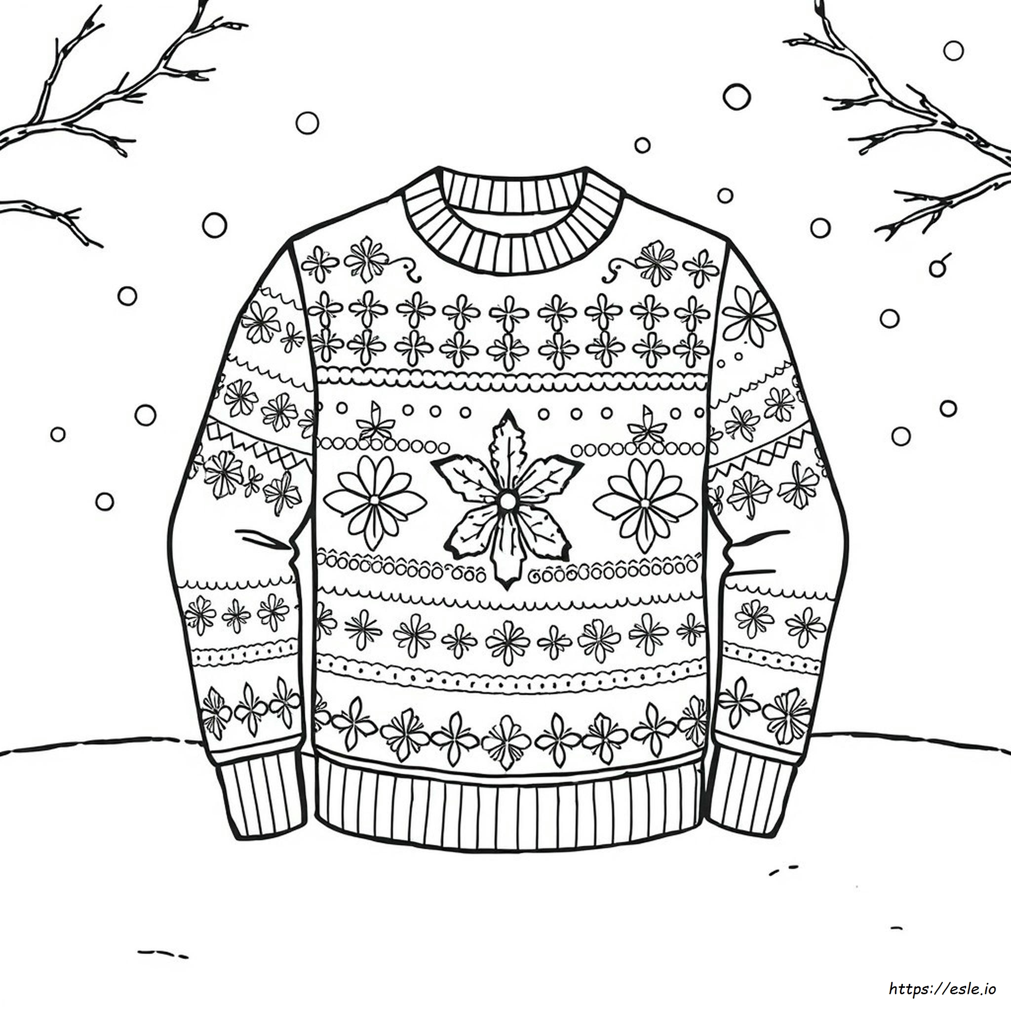 Ugly Christmas Sweater Printable Coloring Page