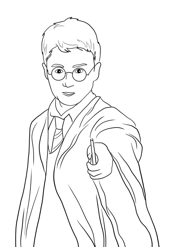 Harry Potter de colorat și de imprimat gratuit pentru a descărca sau salva pentru mai târziu