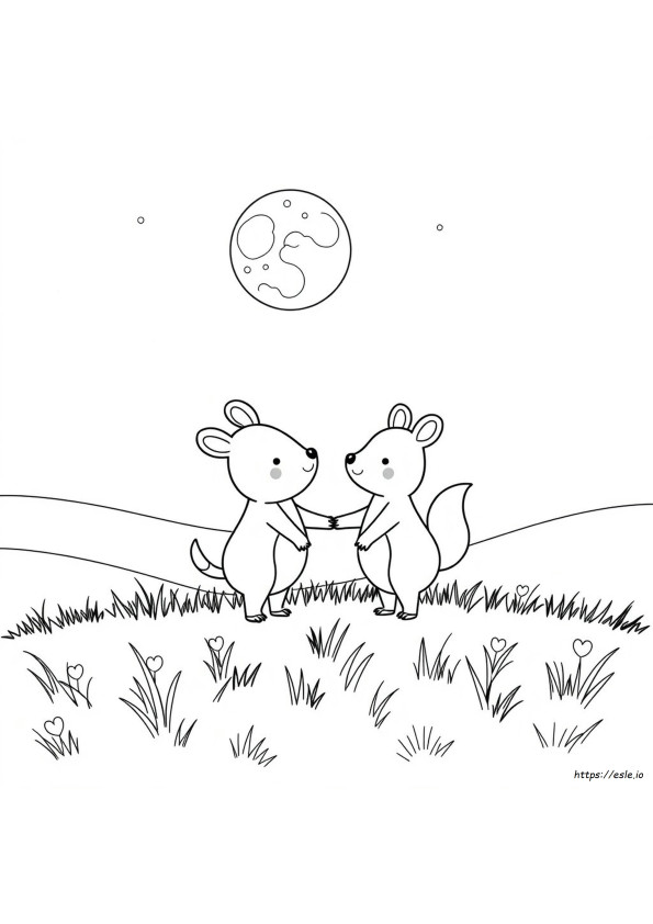 Animals In Love Coloring Pages
