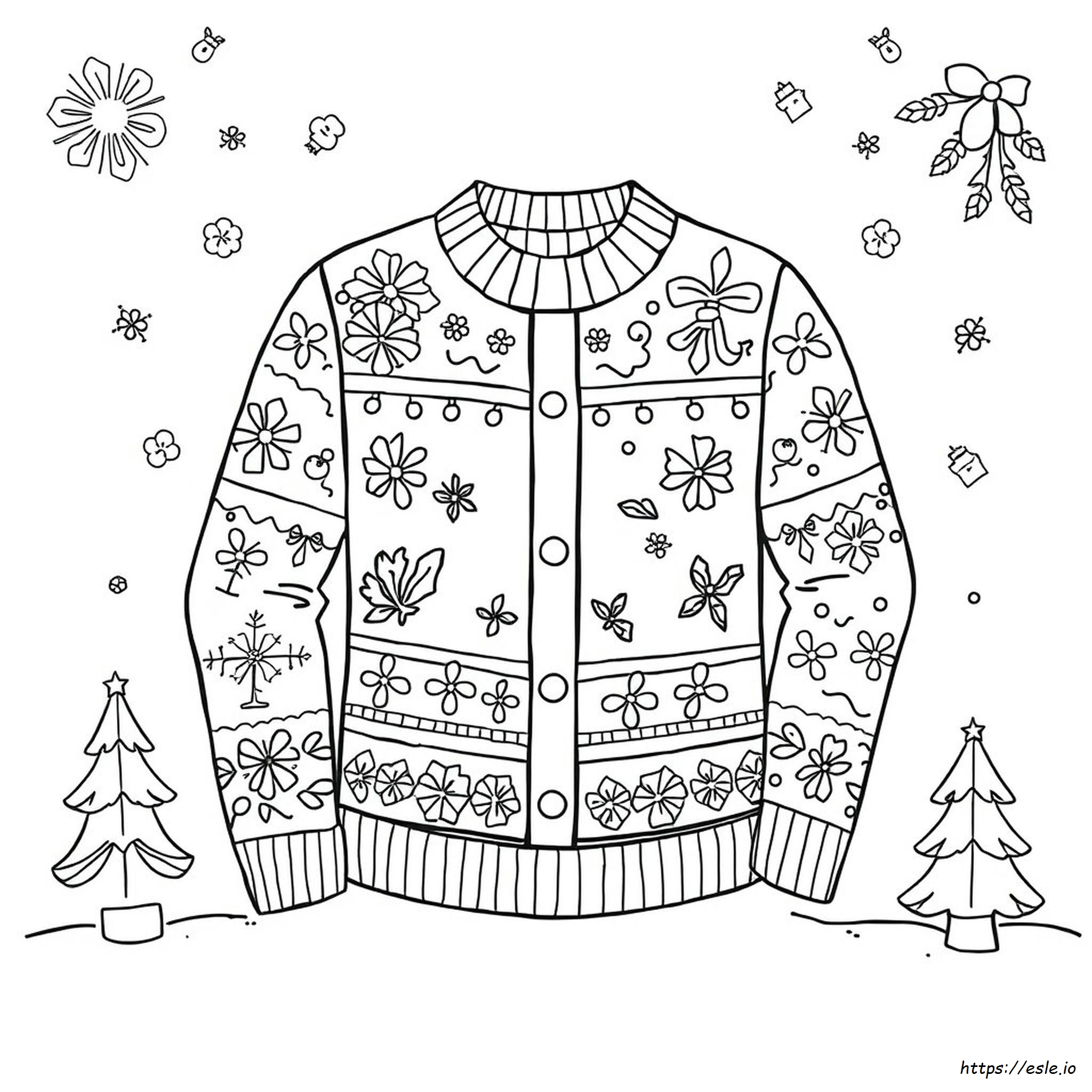 Christmas Sweater Coloring Sheet