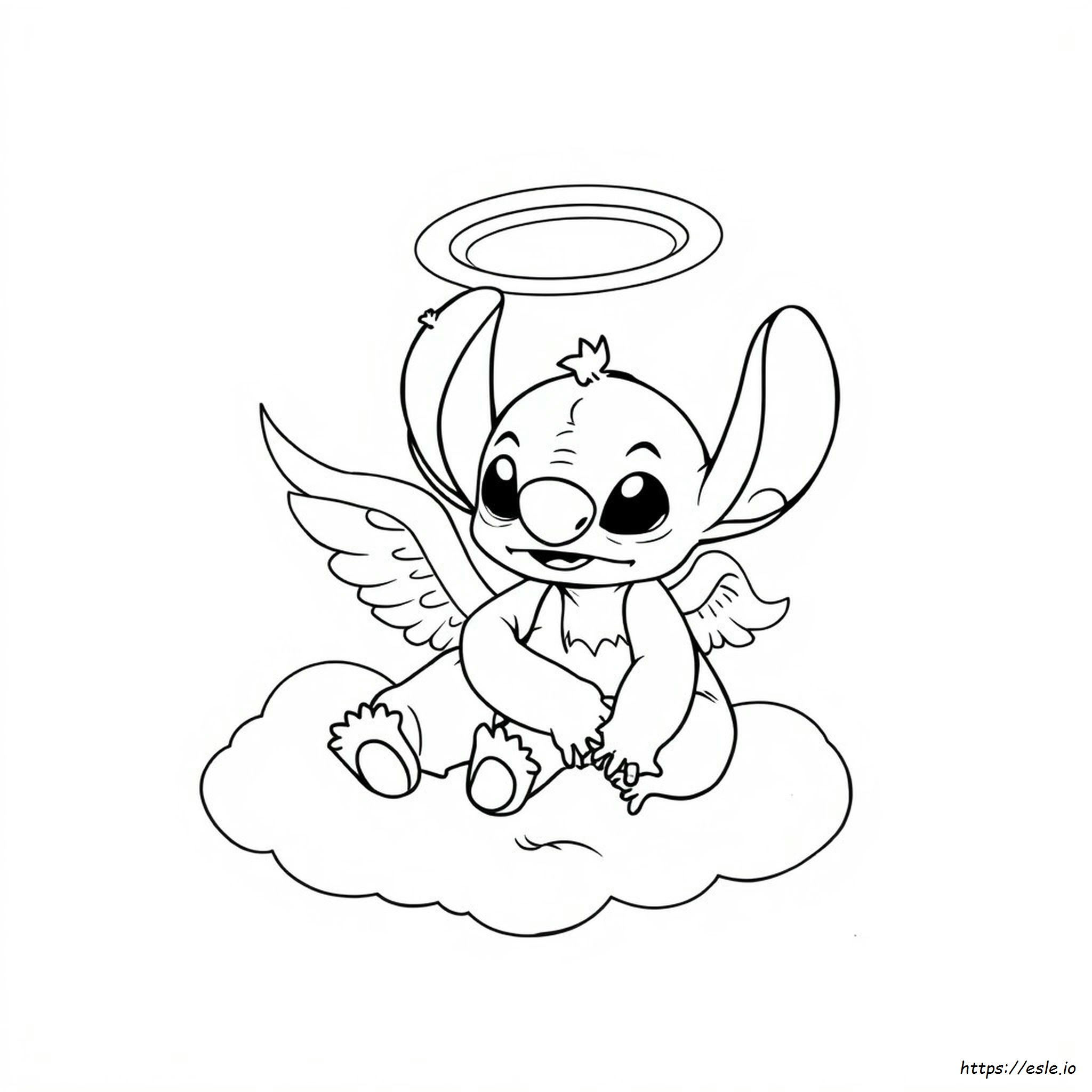 Planșe De Colorat Adorabile Cu Stitch Și Angel