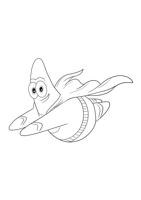 Patrick the Superman coloring picture for free downloading or printing