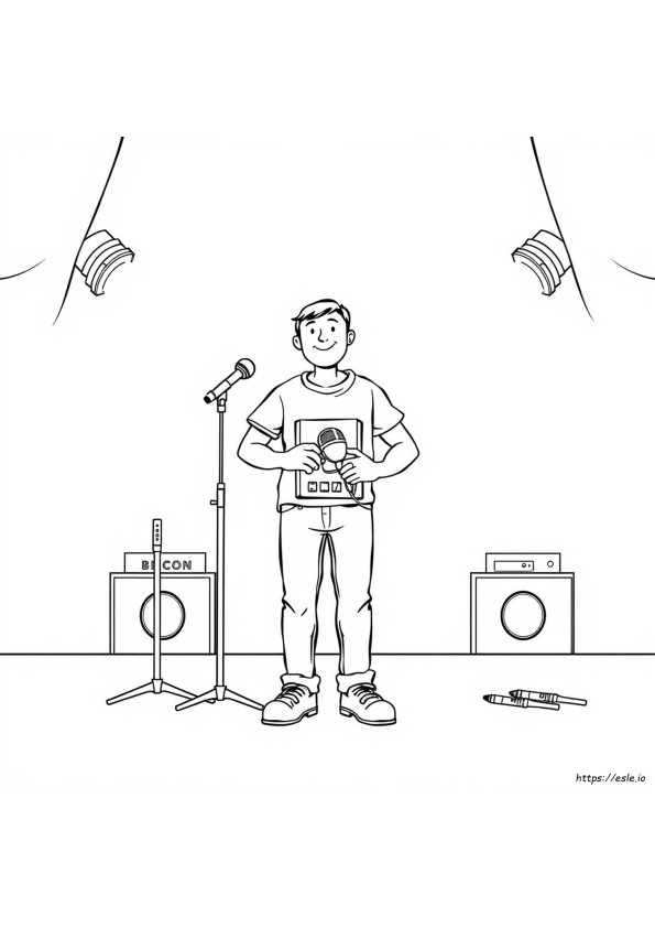 Speaker Man Coloring Page