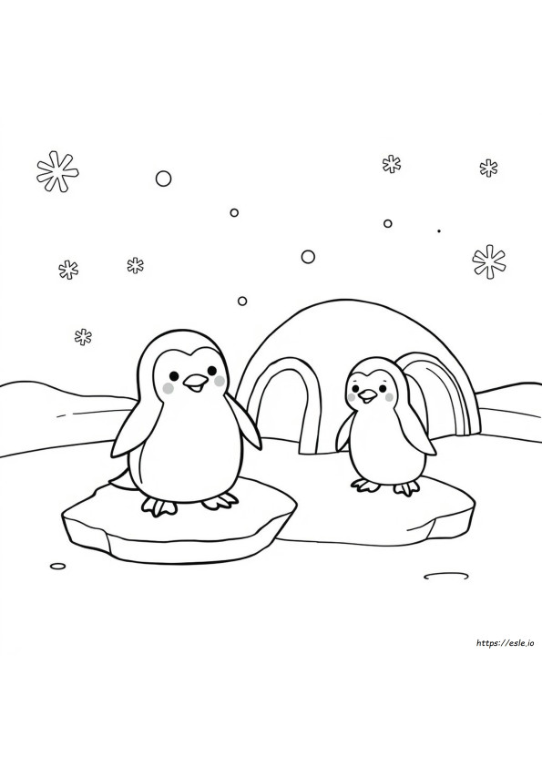 Kawaii Penguin Coloring Pages