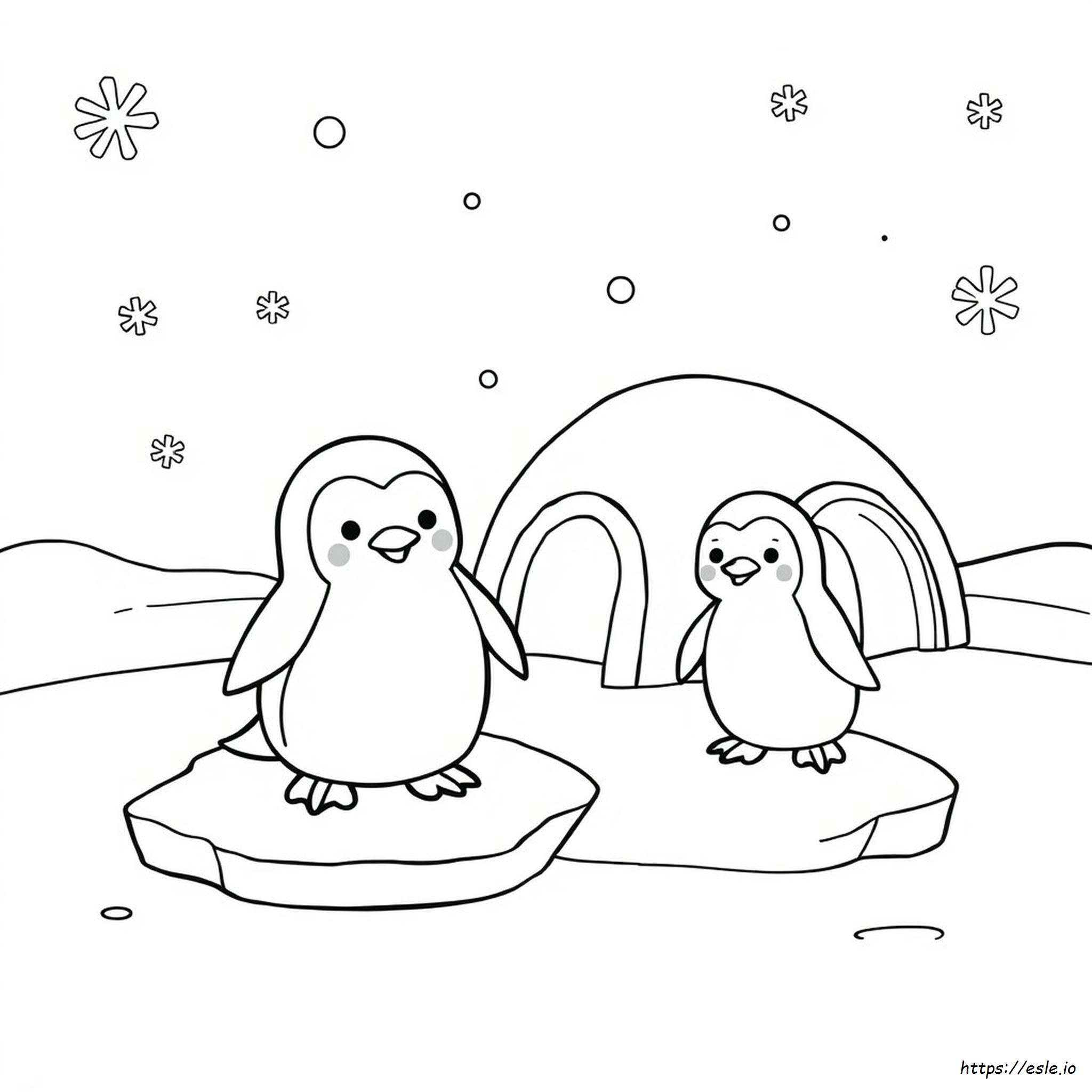 Kawaii Penguin Coloring Pages