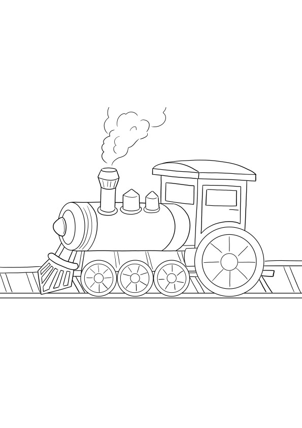 Steam Locomotive free to download and easy to color for learning with fun