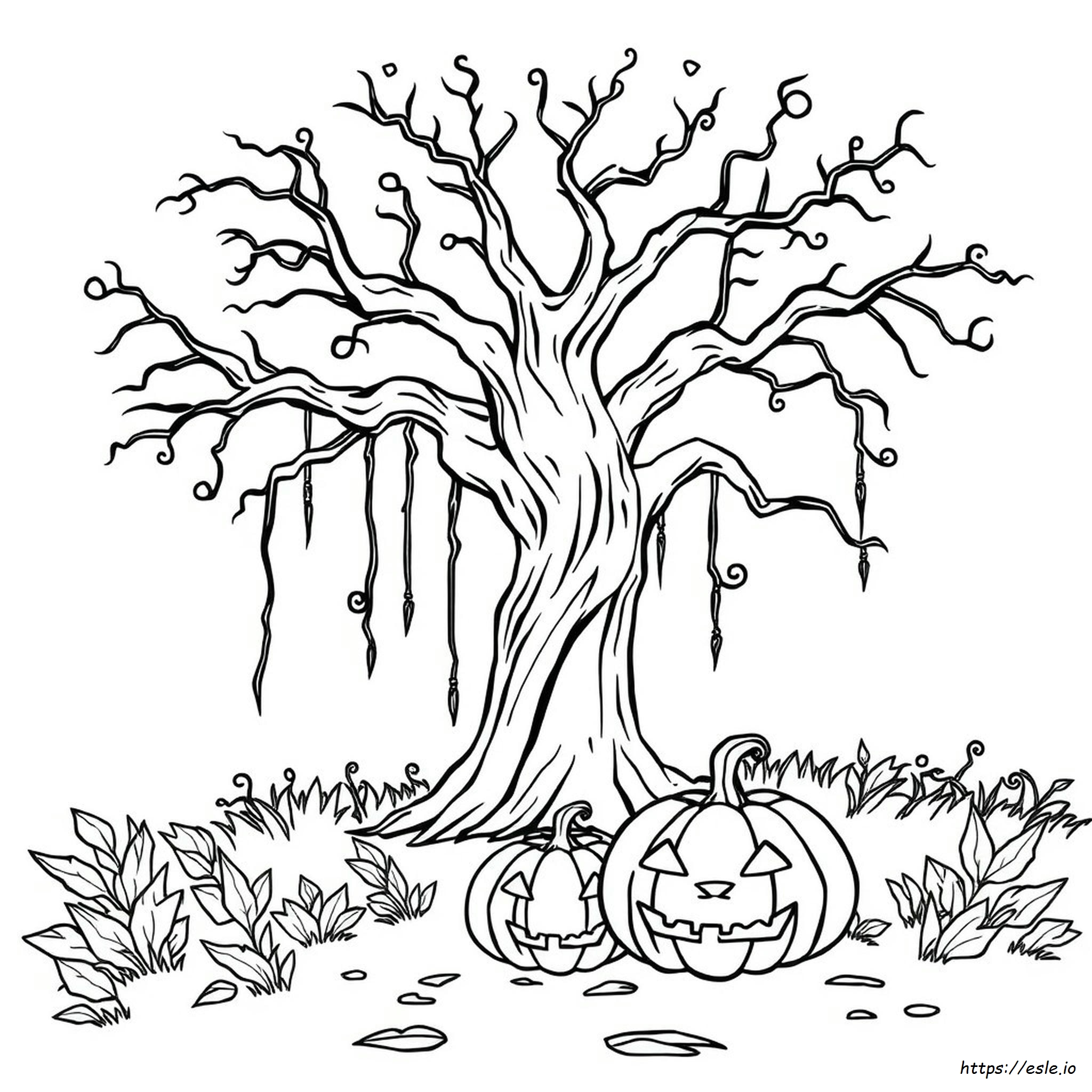 Gruseliger Baum Malvorlage