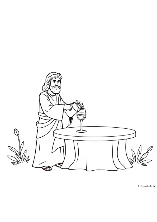 Jesus Turns Water To Wine Coloring Page