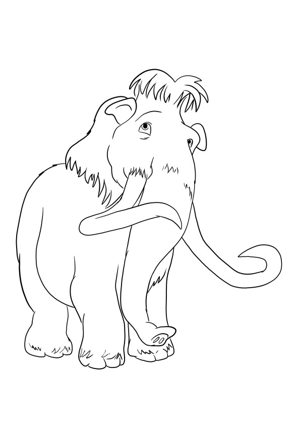 Our free printable page of Manny the Mammoth is ready to be printed and colored for free