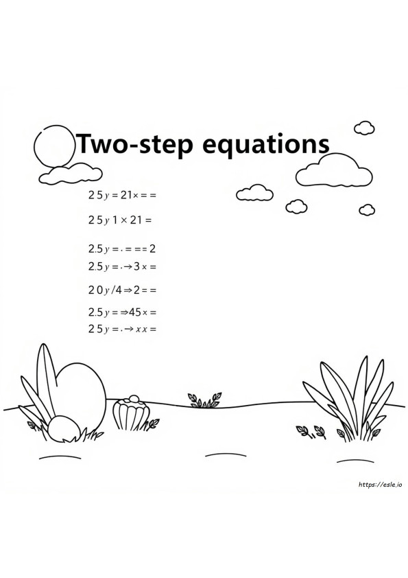 Two Step Equations Coloring Page Answers