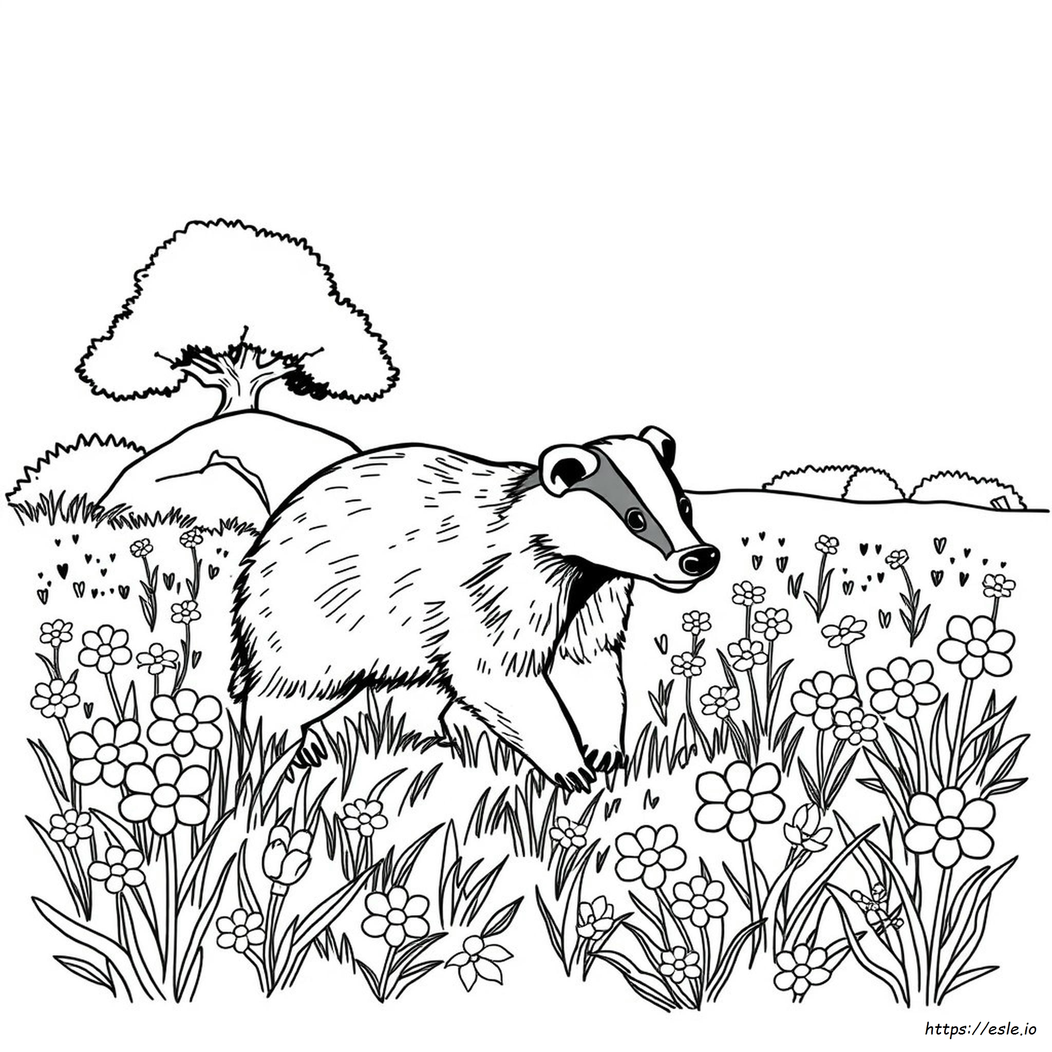 Honey Badger Colouring