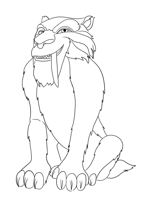 Diego from the Ice Age movie to download or save for later and free to color