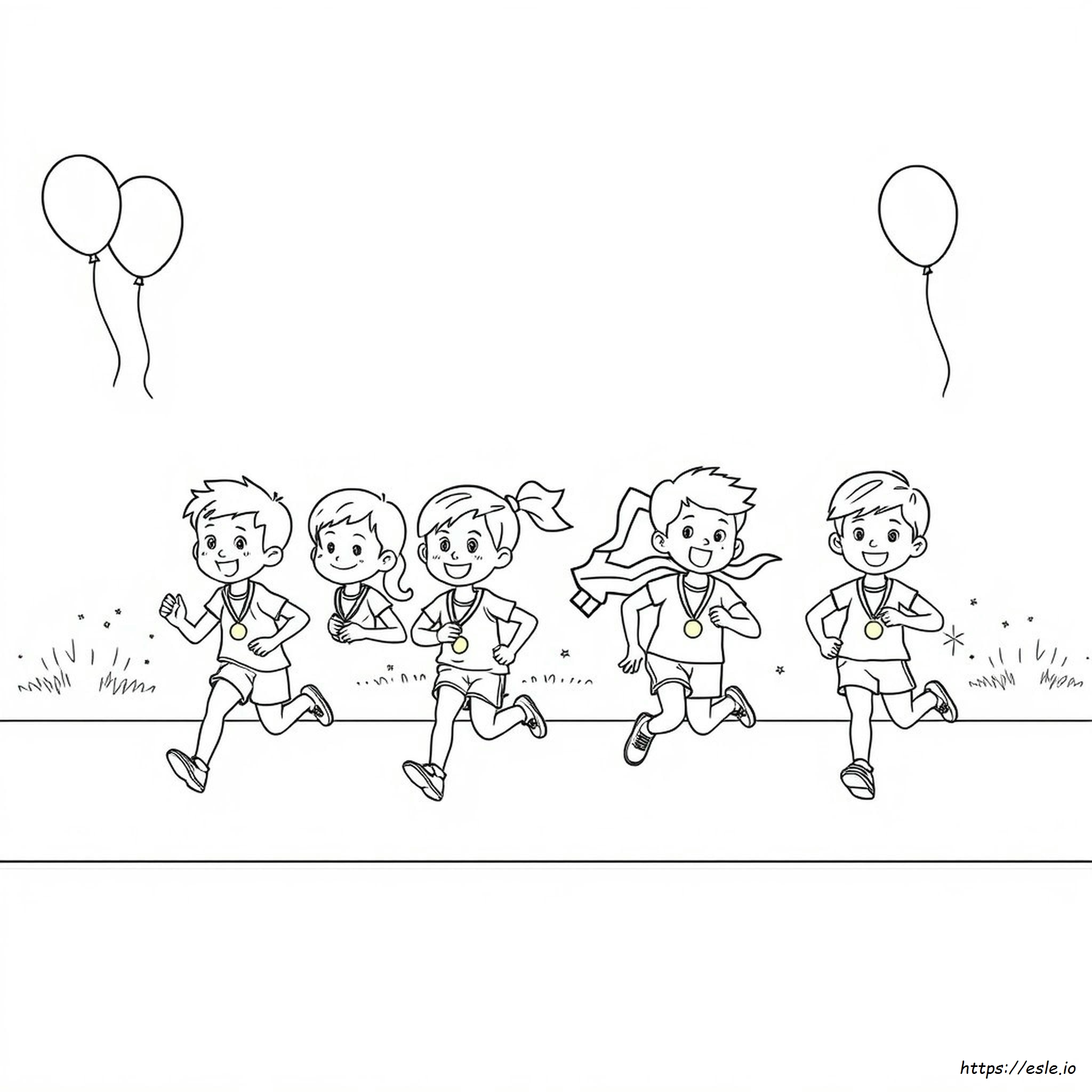 Sports Day Colouring