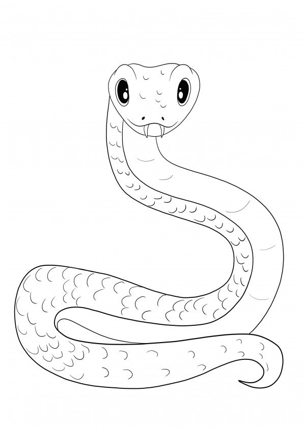 A big Viper standing free printable is ready for coloring by kids of all ages
