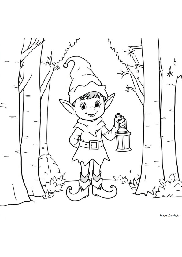 Elfo Para Colorir