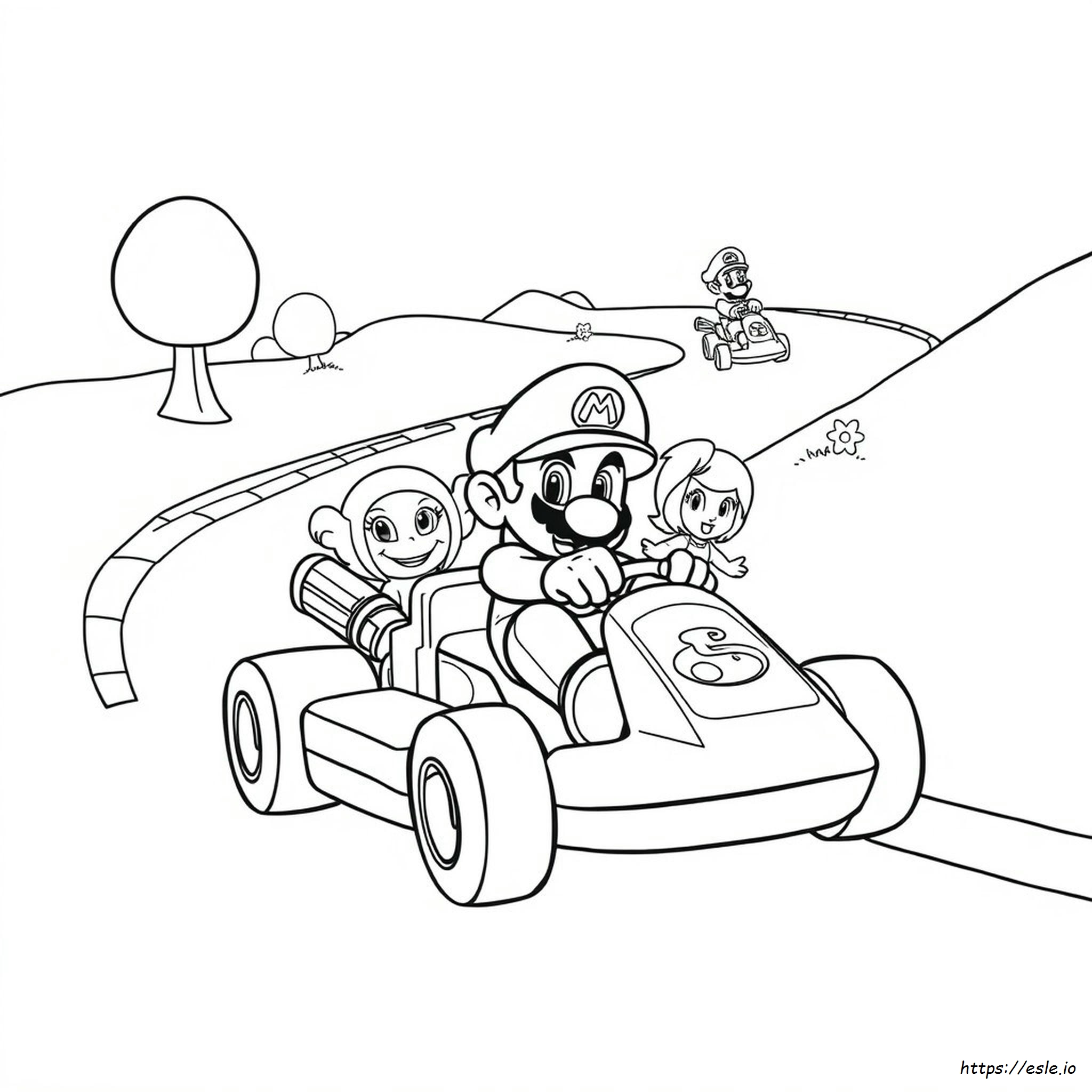 Mario Cart Colouring